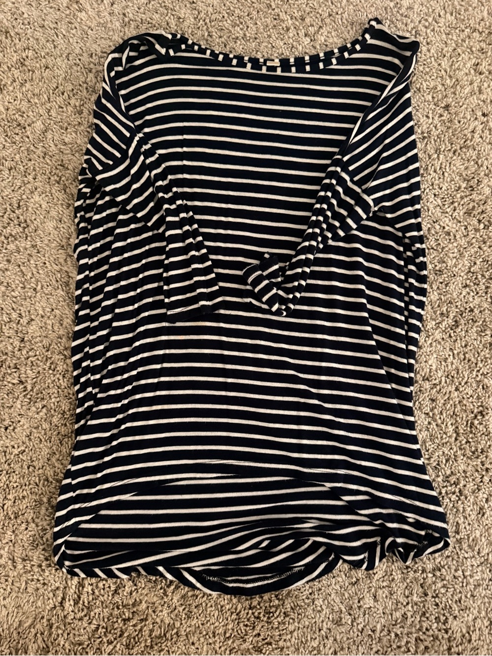Women’s Navy & White Striped Long Sleeve Top